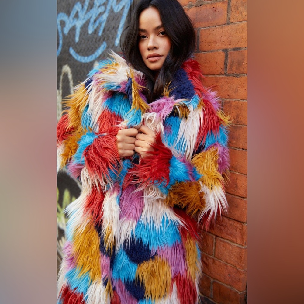 NWT Mongolian Longline Faux Fur Coat (14)